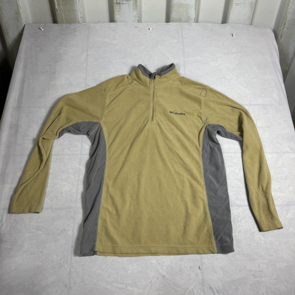 Columbia Mens Klamath Range‎ II 1/4 Zip Fleece Jacket Green Outdoor Comfort S